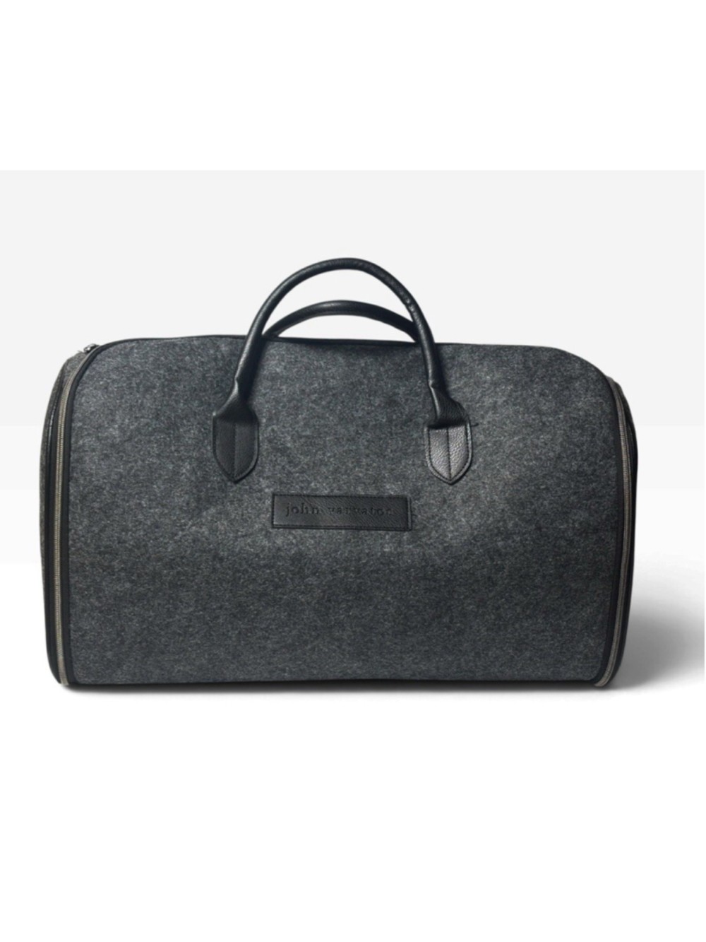 John Varvatos Mens Travel Duffle Weekender Garment Convertible Bag Carry On Gray